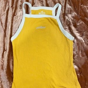 Hollister yellow/white slim tank